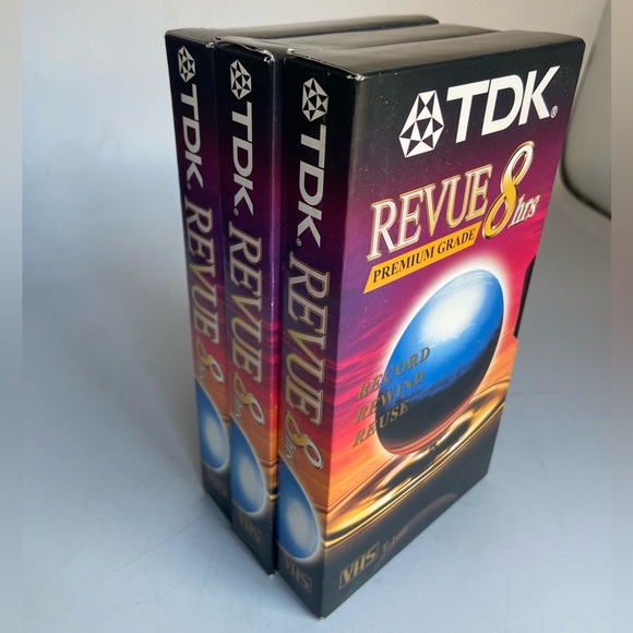 TDK Blank VHS Tapes Set of Three - Picture 1 of 12